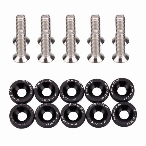 10X Silver JDM Billet Aluminum Fender/Bumper Washer/Bolt Engine Bay Dress Up Kit - Picture 8 of 12