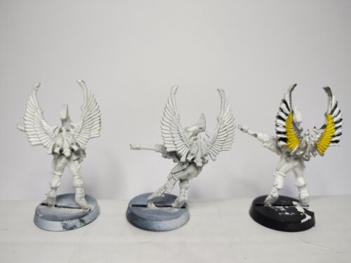 Warhammer 40k Aeldari Eldar Swooping Hawks w Exarch X 9 Assembled & Primed Metal - Picture 4 of 8