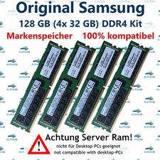 128 GB (4x 32 GB) Rdimm ECC DDR4-2666 Supermicro X10SRW-F X11DAC Server RAM