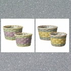 Round Harper Lined Baskets  Set of 2 - Flower Plant Gift Storage - Colour Choice