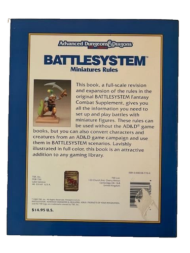 TSR #9266 AdvancedD&D 2nd ED. BATTLESYSTEM Miniatures Rules, Sourcebook (1989) - Picture 5 of 5