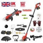 2 Battery Cordless Strimmer Grass Trimmer Electric Tree Cutter Garden Edger 24 V