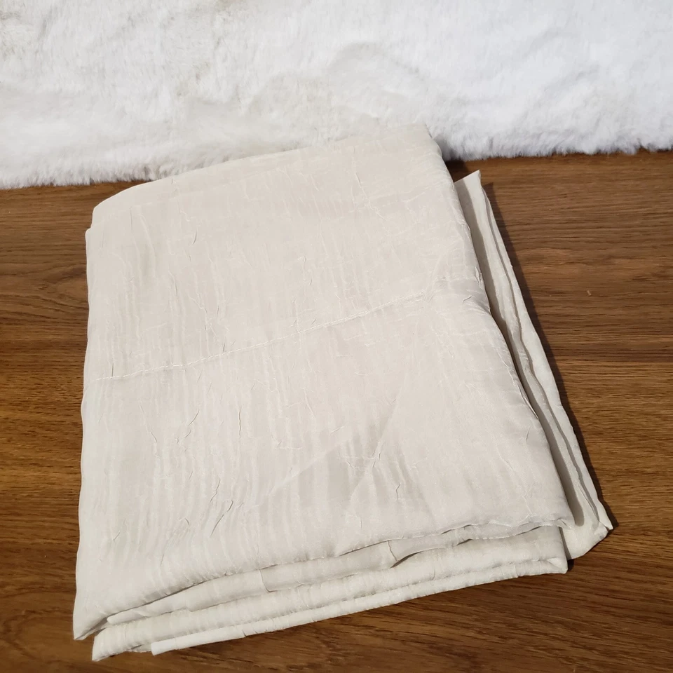 Juego de 2 paneles de cortina transparentes con dosel beige crema texturizado 52 x 82 Foto 2 de 4