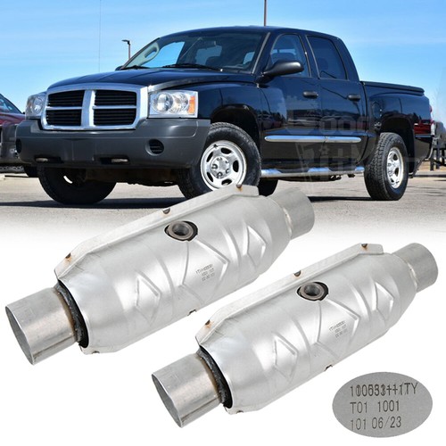 Pair 2.5" Catalytic Converters w/ Heat Shield 15" Long For Dodge Dakota 3.9L V8 - Picture 1 of 15