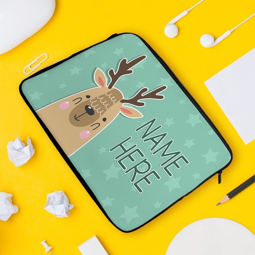 Personalised Laptop Case Cute Animals Tablet Cover Sleeve Universal Bag Gift - Picture 12 of 72