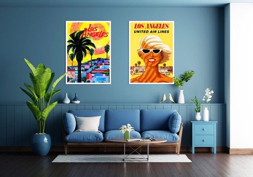 Los Angeles, USA, 1955 โ retro vintage travel poster, retro travel art - Picture 2 of 12