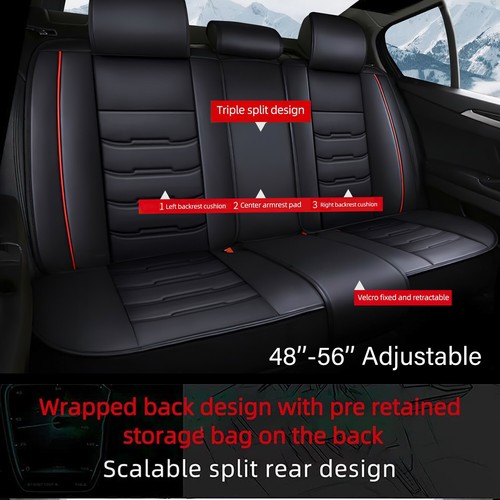 For Hyundai Elantra/Tucson/Sonata/Accent Leather Car Seat Cover Full Set Cushion - Picture 5 of 28