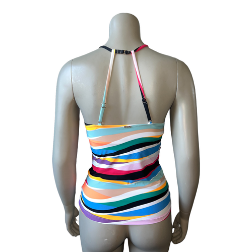 Anne Cole Multicolor Striped High-Neck Tankini Swim Top Small NWT - Picture 3 of 8