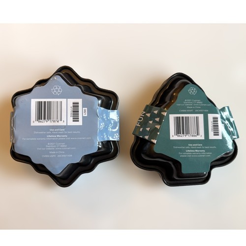 Juego de utensilios para hornear Cuisinart copo de nieve árbol de Navidad mini sartenes nuevo con etiquetas vacaciones - Imagen 4 de 5