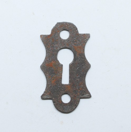 Vintage 1.875 in. Black Cast Iron Door Keyhole Cover Plate - Picture 2 of 2