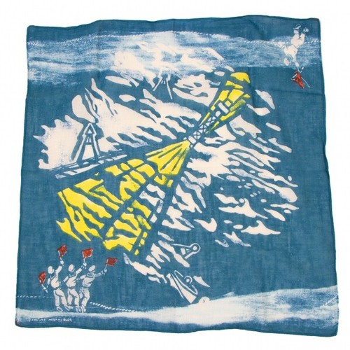 45R Dyed Sea Pattern Handkerchief(K-138107) - Picture 4 of 7
