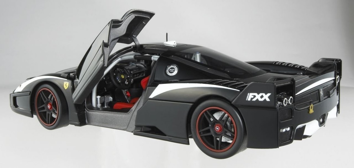 FERRARI FXX RACE CAR BLACK BY HOT WHEELS ELITE EDITION 1:18