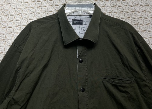 7 Diamonds Shirt Men's Large Long Sleeve Button-up Olive Green Casual Wear Reg F - Picture 4 of 10