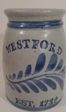 Vintage Westerwald Style Salt Glaze Stoneware Pottery Crock Westford Est.1729
