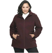 D.e.t.a.i.l.s Women's Fleece Side Tab Lined Jacket Full Zip Rosewood Size L