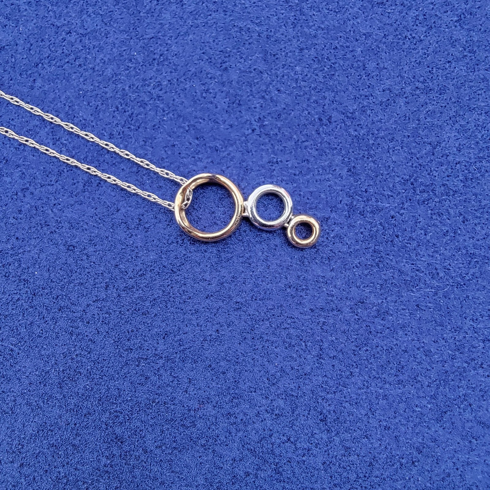 Diamond Pave Dangle Bubble Circle Pendent 14k Whi… - image 3