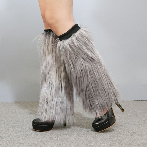 Furry Faux Fur Soft Leg Fashion 25/40cm Topper Cuff Lady Fluffy Boot Boot Warmer - Picture 25 of 28