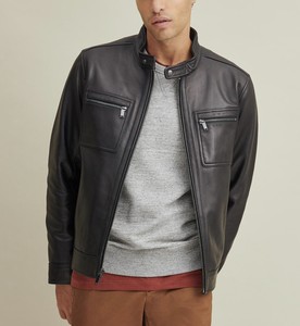 calvin klein white leather jacket