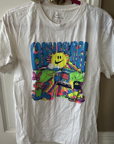 Nike Men’s T-shirt Tee Have A Nike Daze Neon Size Medium White Psychedelic
