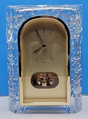 Vintage Seiko Quartz Lead Crystal Mantle Clock - Japan. | eBay