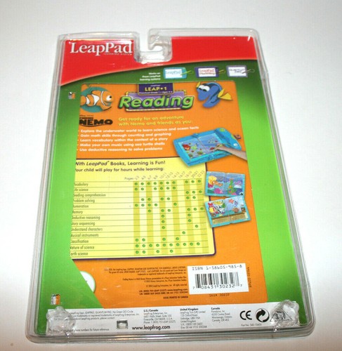 NEW LEap Pad DISNEY Pixar FInding Nemo Reading Pre-K-Grade 1 Book Cartridge - Picture 2 of 2