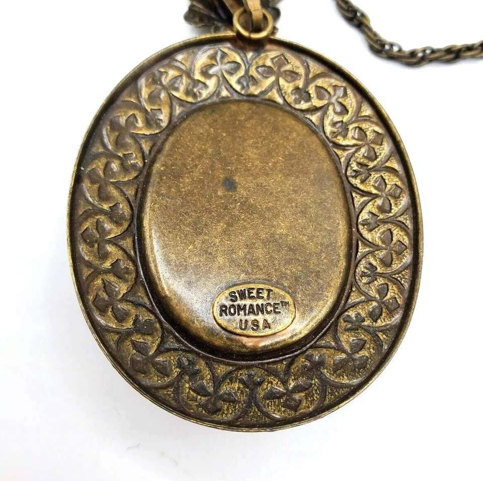 Collar Sweet Romance Firmado Vintage Doble Hilo Rojo Rosa Boho Redondo Latón 17" Foto 4 de 4