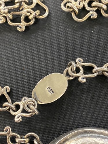 Mexican Echoes Studio Artisan Sterling Silver Necklace ( 66.2g ) ( 26.5" Long ) - Picture 5 of 12