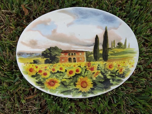 Riesige 21""x16"" Sur La Table TOSKANISCHE Sonnenblumen Servierteller Truthahntablett ~ Italien - Bild 2 von 9