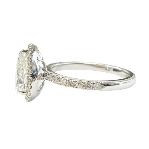 HRD Certified Natural Diamond 1.90 Ct Pear Cut E SI2 14 White Gold Proposal Ring - Picture 6 of 10