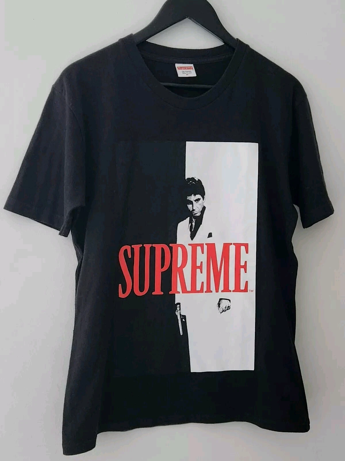 T Shirt FW17 Supreme X SCARFACE Split Nera Taglia S Piccola ALTERED