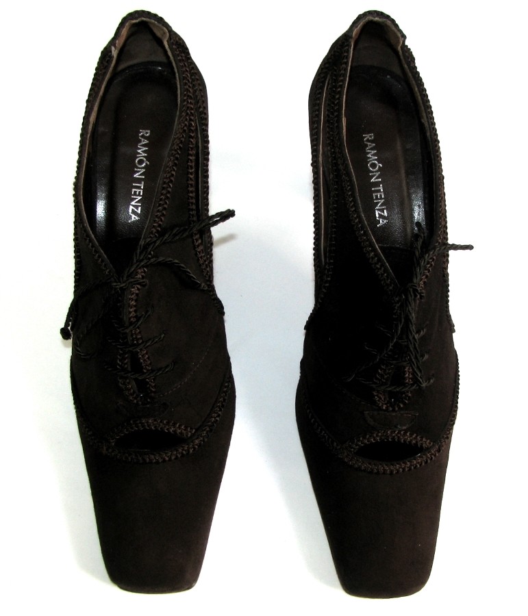 RAMON TENZA Brogue shoes leather velvet dark dark dark brown 39 MINT fab757 RAMON TENZA Brogue shoes leather velvet dark dark dark brown 39 MINT fab757