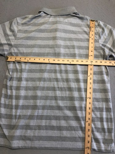 Slazenger Golf Polo Shirt Mens XL Light Gray Stripe Active Tennis Collar - Picture 4 of 4