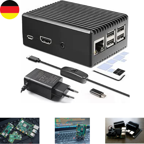 Miuzei Raspberry Pi 3 B+ Gehäuse Mit Netzteil Raspberry Pi 3B Gehäuse Aluminium - Bild 1 von 1