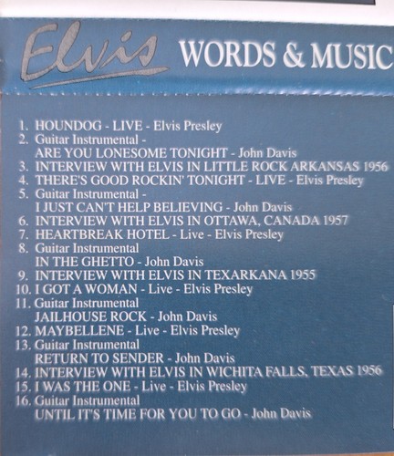 Elvis Presley - Words & Music 1997 Aussie Only 16 (10 Elvis) Track Cassette EX - Picture 2 of 2