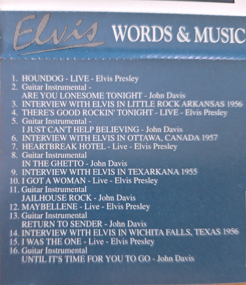 Elvis Presley - Words & Music 1997 Aussie Only 16 (10 Elvis) Track Cassette  EX - Image 2 of 2