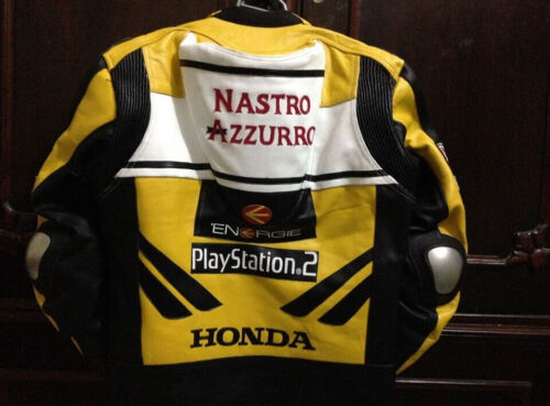 Aprilia Motorbike/Motorcycle Leather Jacket Racing Biker Leather Jac - Picture 2 of 2
