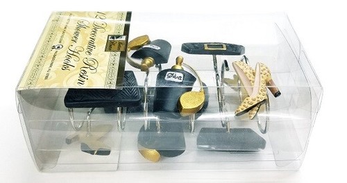 12 Decorative Resin Hooks Set for Bathroom Shower Curtain Bath Home Fashion NEW - Picture 7 of 13
