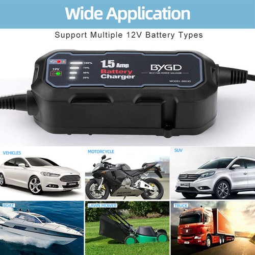12V SAE Automatic Car Battery Charger Smart Maintainer Trickle Float Repair - Picture 9 of 12