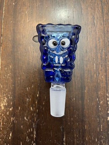 14mm Glass Water Pipe Bowl SpongeBob Blue
