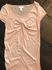 ann taylor loft sweater XS blush twist front scoop neck cap sleeve