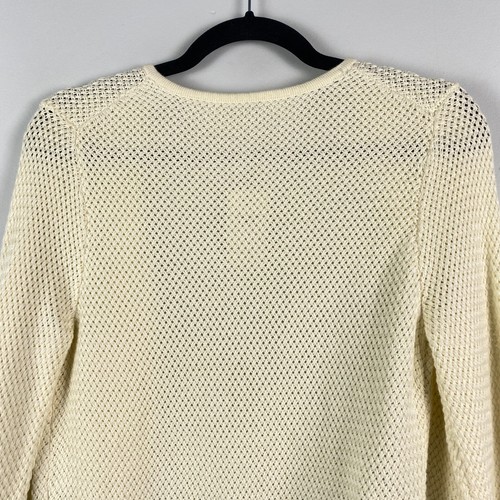 J. Jill Open Front Cardigan Sweater Size XS Cream Multicolor Stripe Cotton Blend - Picture 7 of 11