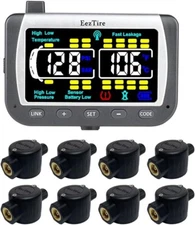 EEZTire-TPMS Real Time Tire Pressure Monitoring System 8 Flow Through Sensors