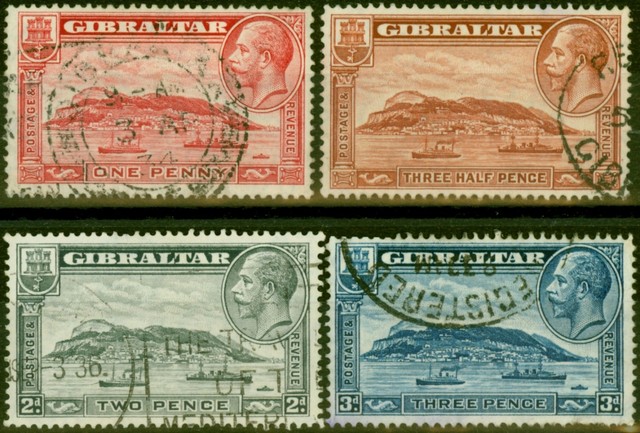 Gibraltar 1931 Ensemble De 4 SG110a-113a P.13.5 x 14 Très Bien Utilisé (2) Gibraltar 1931 Ensemble De 4 SG110a-113a P.13.5 x 14 Très Bien Utilisé (2)