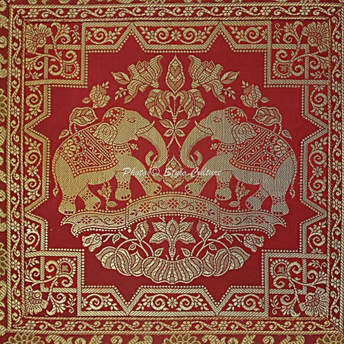 Handwoven Home Decor Cushion Elephant Brocade Jacquard Pillow Cover Case - Picture 5 of 6