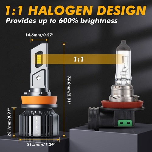Kit de faros LED AUXBEAM Canbus H11 bombillas de haz bajo súper brillantes 6500K 25000LM - Imagen 6 de 12