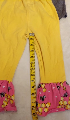 GIRLS SIMPLY SOUTHERN BOUTIQUE BUMBLE BEE OUTFIT 2 PC TODDLER Sz 4T HONEY COMB - Picture 13 of 13