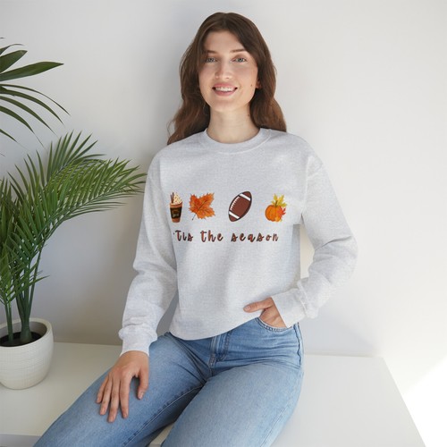 Fall "'Tis the Season" Crewneck, Autumn, Pumpkin, Football Cute sweatshirt - 第 23/58 張圖片