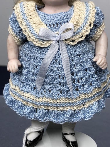 4.5” Antique German All Bisque Doll Jointed Limbs Painted Eyes Mohair Wig Q - Picture 11 of 24