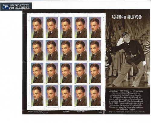 Legends of Hollywood.  James Cagney.  1999, SC 3329. CV $23.75 MNH.  (LOT 14)