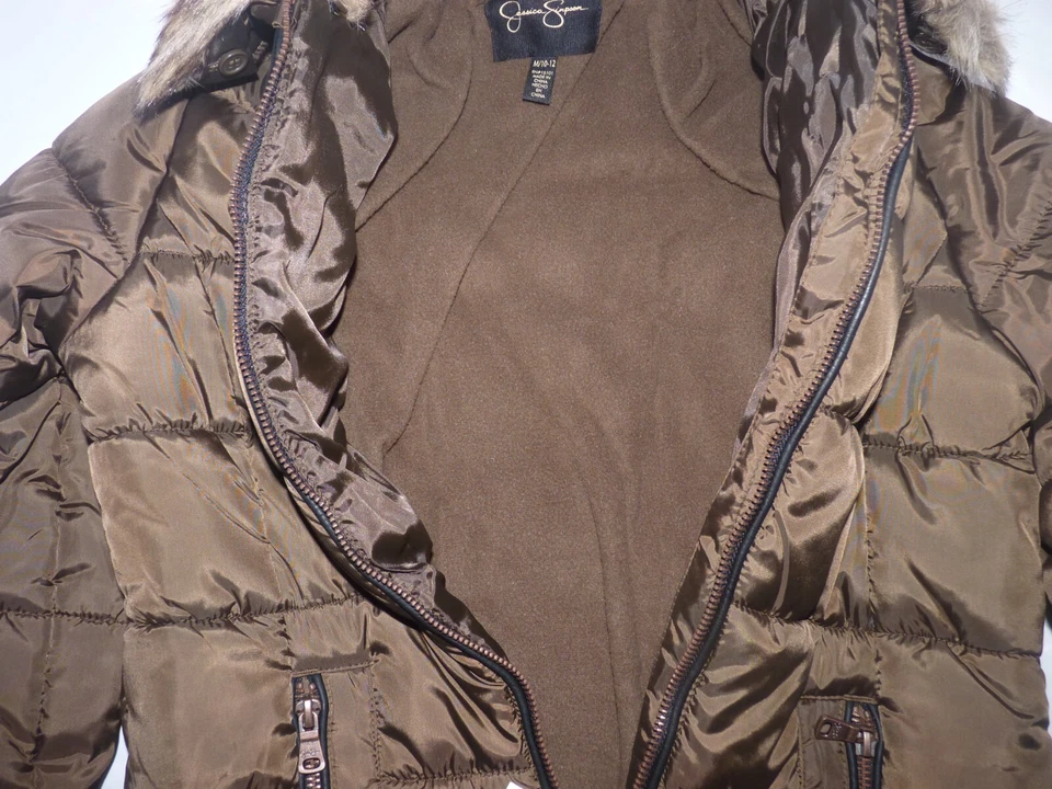 NUEVO Abrigo Chaqueta Jessica Simpson Jóvenes Niñas M 10 12 Piel Sintética Nuevo con Etiquetas JB32 Foto 2 de 2
